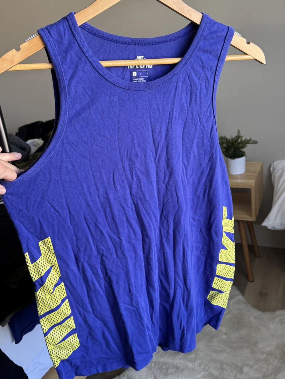Nike Men's Blue Athletic Cut Tank Top Size Large